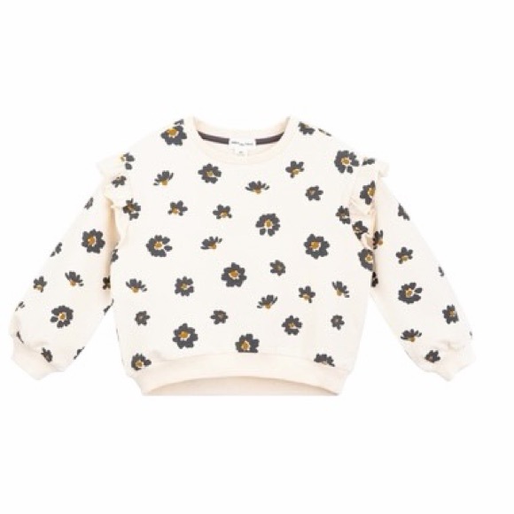 Miles The Label Other - Kids Floral Sweatshirt - Cream and Black